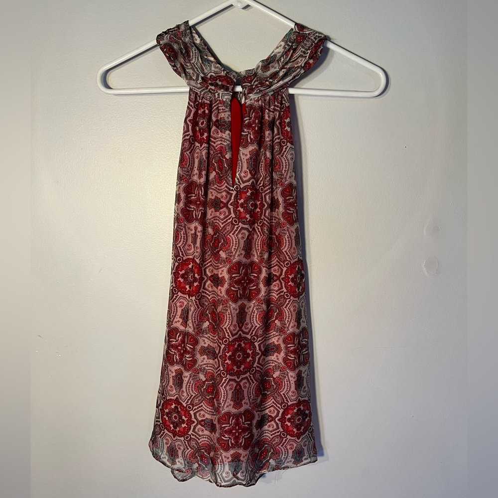 Ramy Brook Vina Pink & Red Floral Cinch Mini Dress